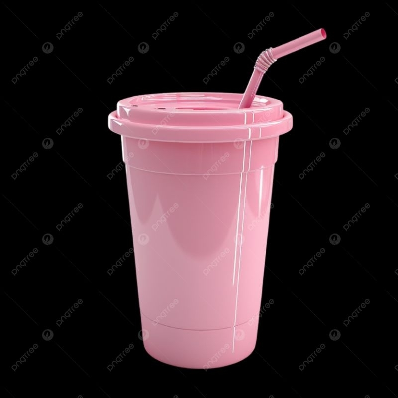 gelas plastik original warna pink