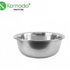 BASKOM STENLIS KOMODO KOREA 34 CM/BASKOM STAINLESS STEL TEBAL/BASLOM SAYUR/WADAH LAUK/BASKOM STENLIS