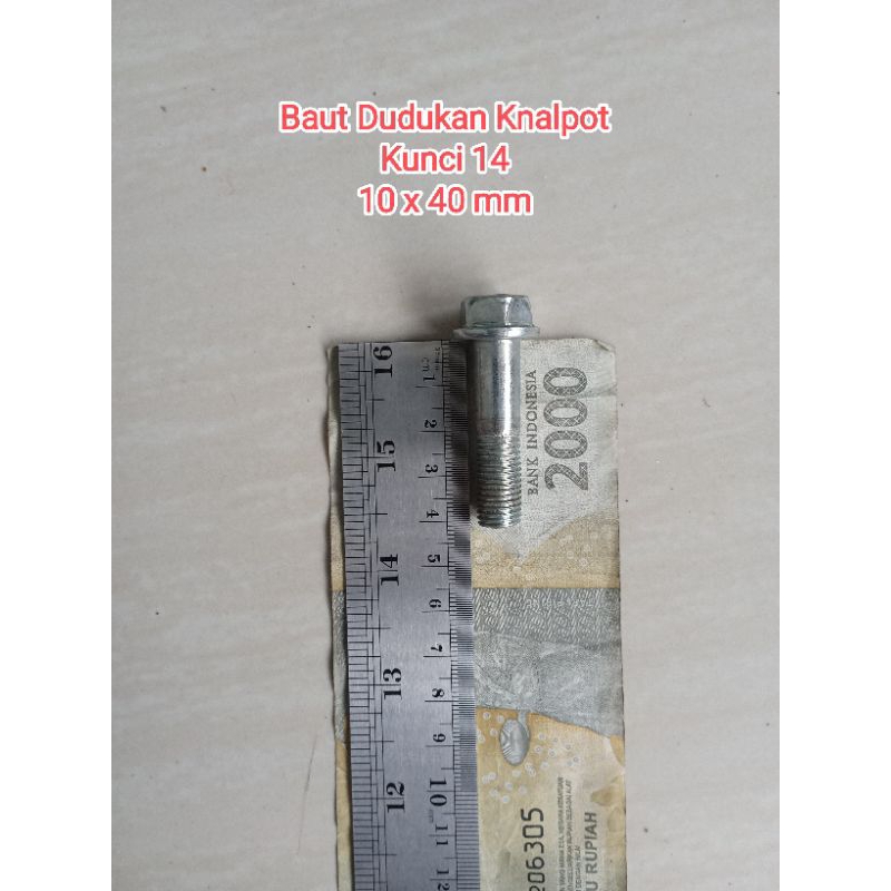 BAUT DUDUKAN KNALPOT HONDA BEAT VARIO SCOOPY GENIO KUNCI 14 M10x40 BAUT KNALPOT BAUT MOTOR Flange bo