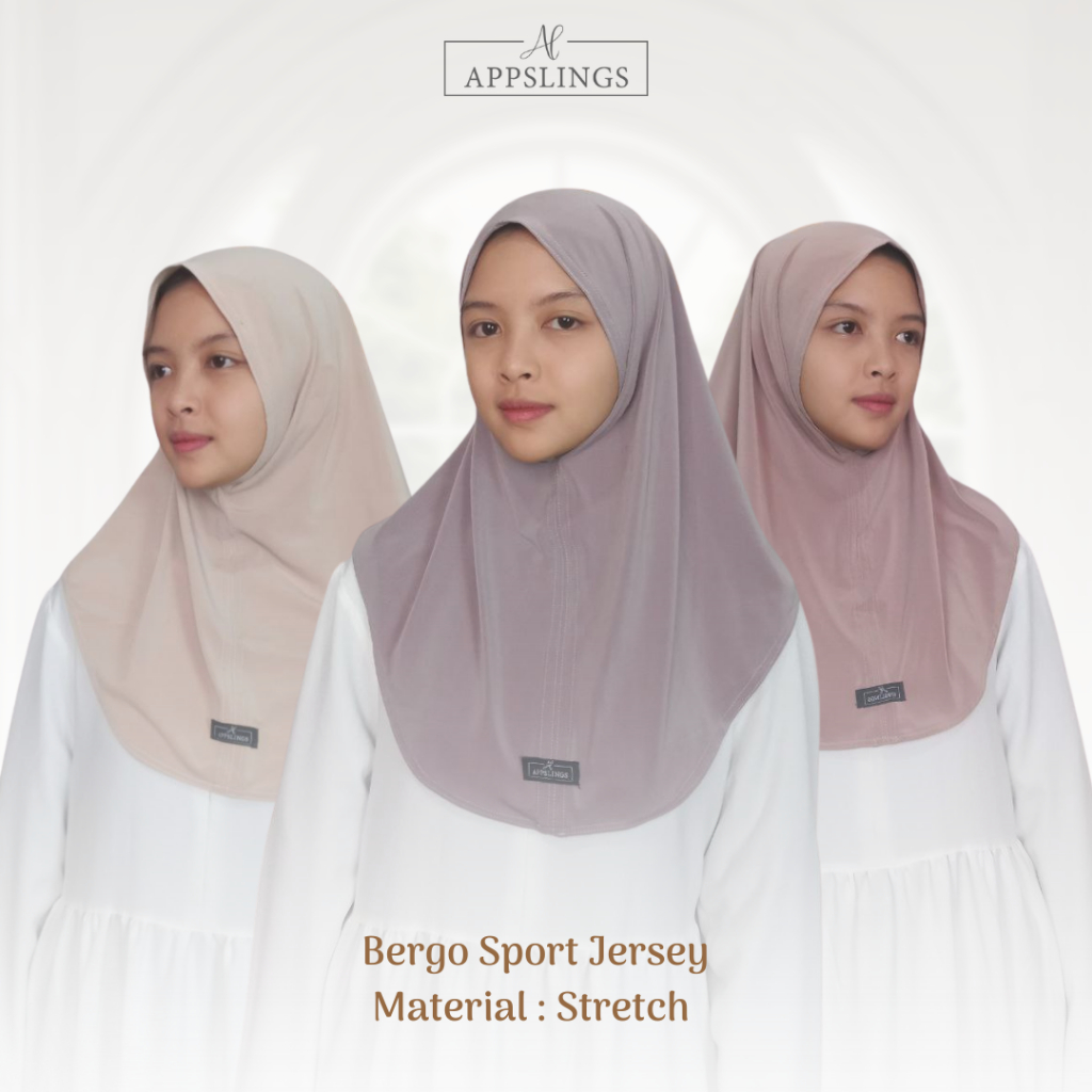Jilbab Instan Bergo Sport Bahan Jersey Premium Hijab Olahraga Simple dan Praktis