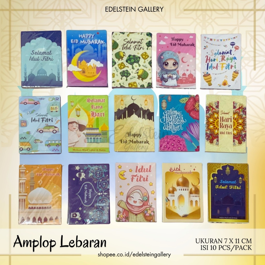 

AMPLOP LEBARAN IDUL FITRI / AMPLOP THR / AMPLOP ANGPAU (Isi 10 pcs/pack Random) Ukuran 7 x 10 cm