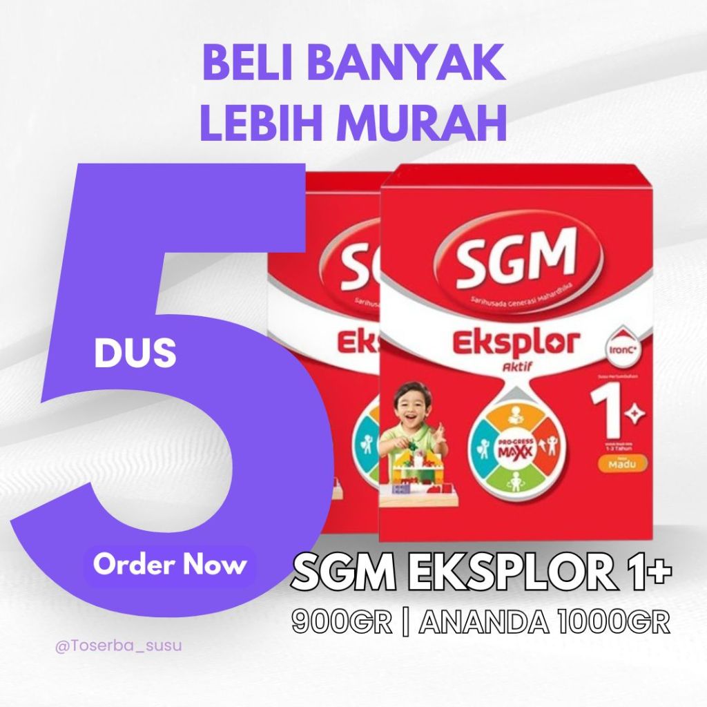 (5 DUS) SGM Eksplor 1+ 900GR MADU / VANILLA | Ananda 1000GR