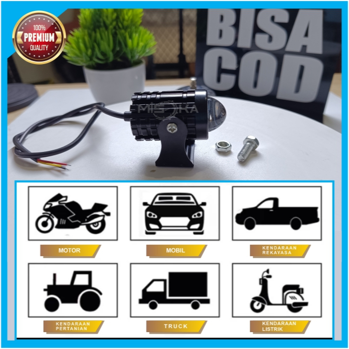 Misoka Headlamp Lampu Tembak Laser 2 Warna Sorot Motor LED Waterproof