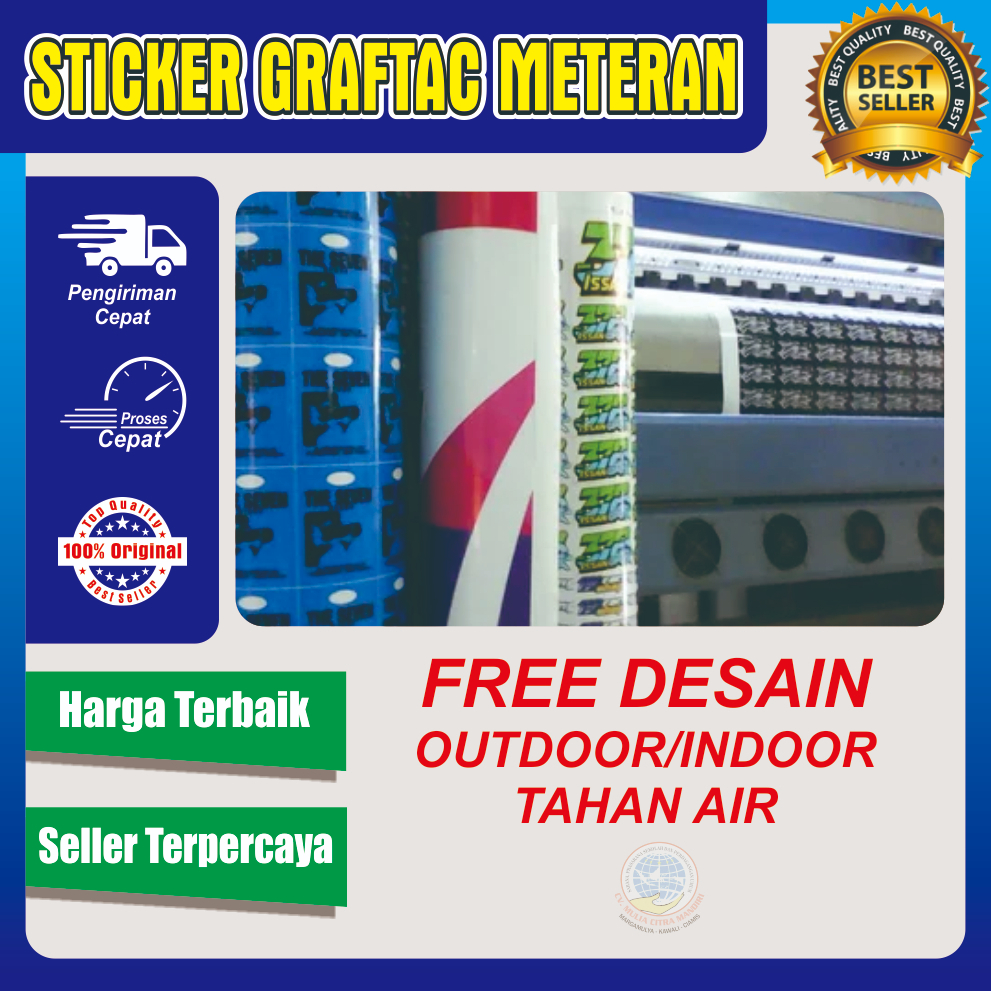

CETAK STIKER GRAFTAC / STIKER GRAFTEK CUSTOM GRATIS DESAIN + LAMINASI