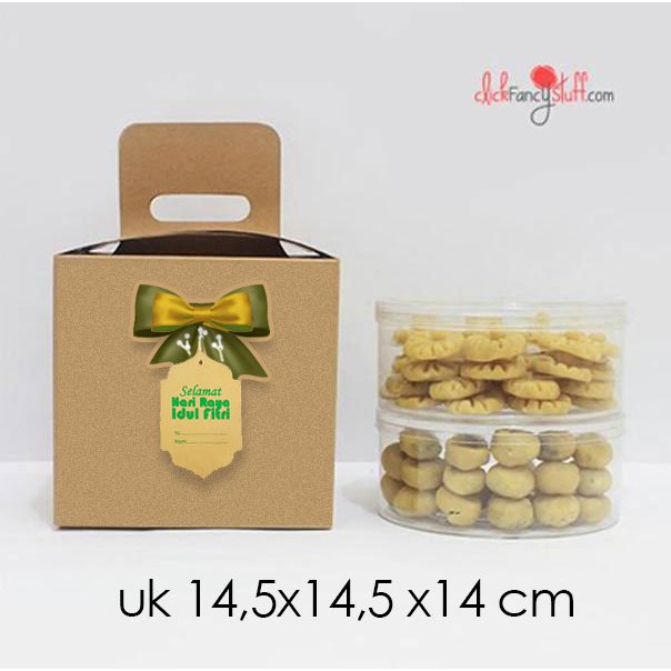 

10 pcs kraft kotak toples 2 toples paper bag kue kering lebaran idul fitri 14,5 cm