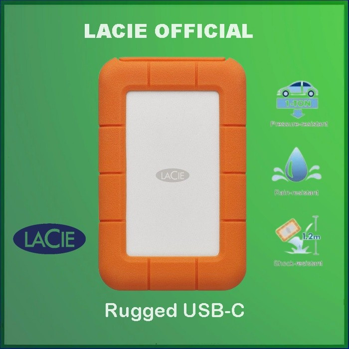 Harddisk HDD Lacie Rugged USB-C 4TB USB 3.0 Hardisk External LAcie USB C