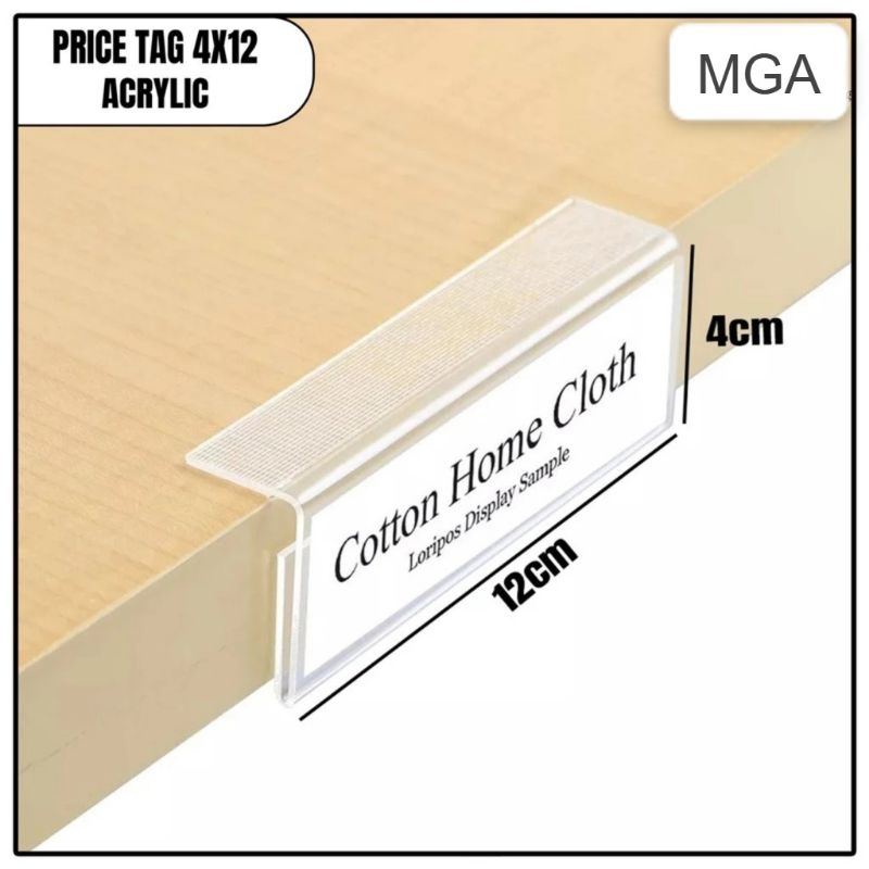 

Label Display Harga Acrylic / Akrilik Product Price Tag / Tag Card Slip Minimarket / 4Cm X 12Cm