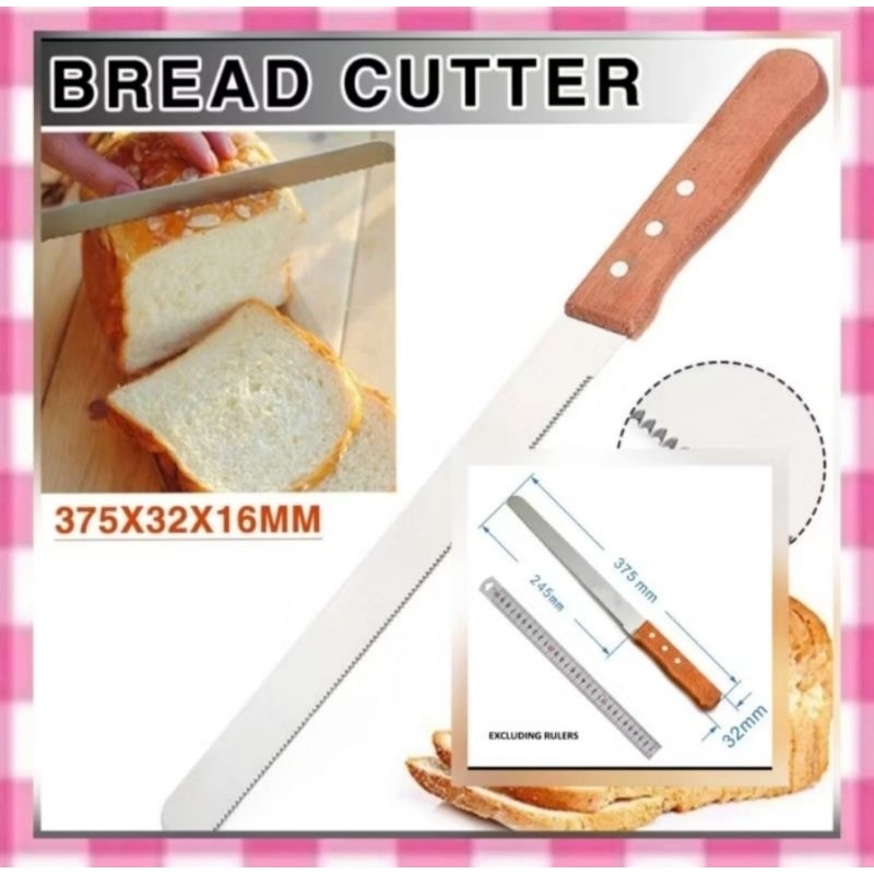 pisau kue panjang pisau panjang gerigi pemotong roti pisau panjang stainless dua sisi