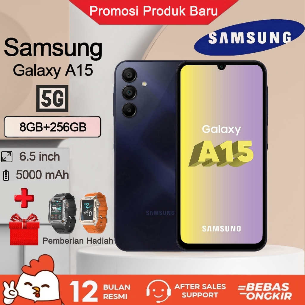 Smartphone Samsung Galaxy A15 5G Ram 8/256GB Asli LET 6.5-inch Dual SIM Dual Standby 50MP+13MP Phone