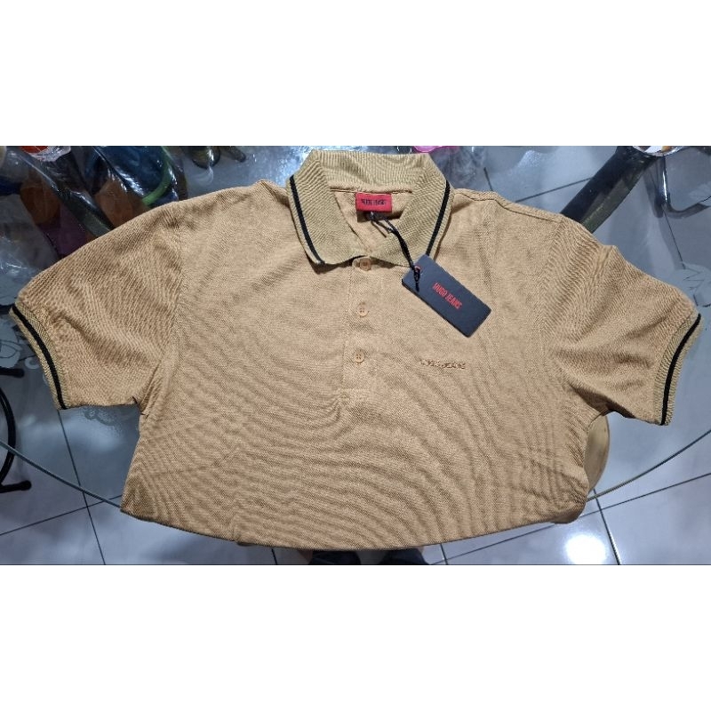 Kaos kerah Hugo polos kwalitas Premium polos