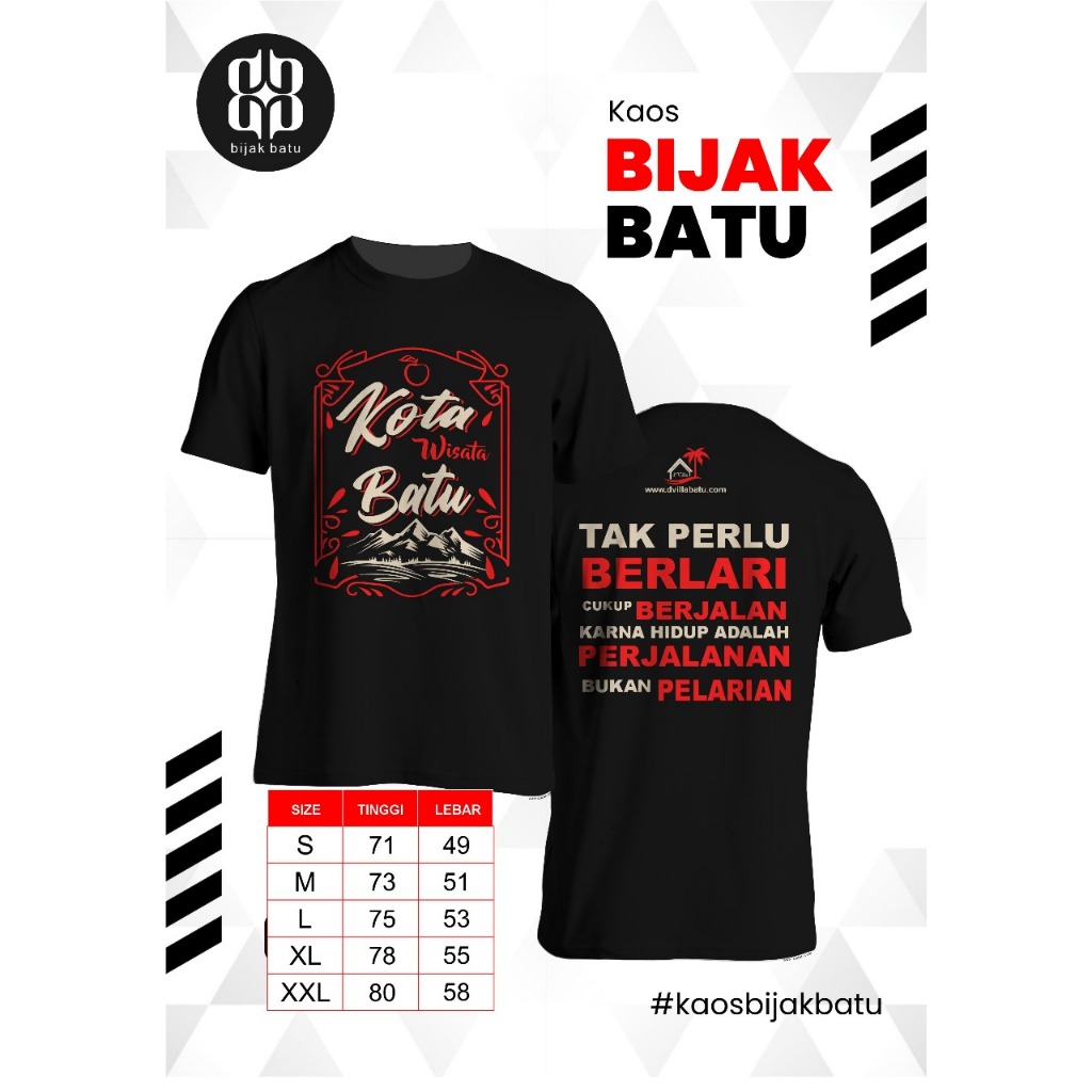 Kaos Kota Wisata Batu - Tak Perlu Berlari