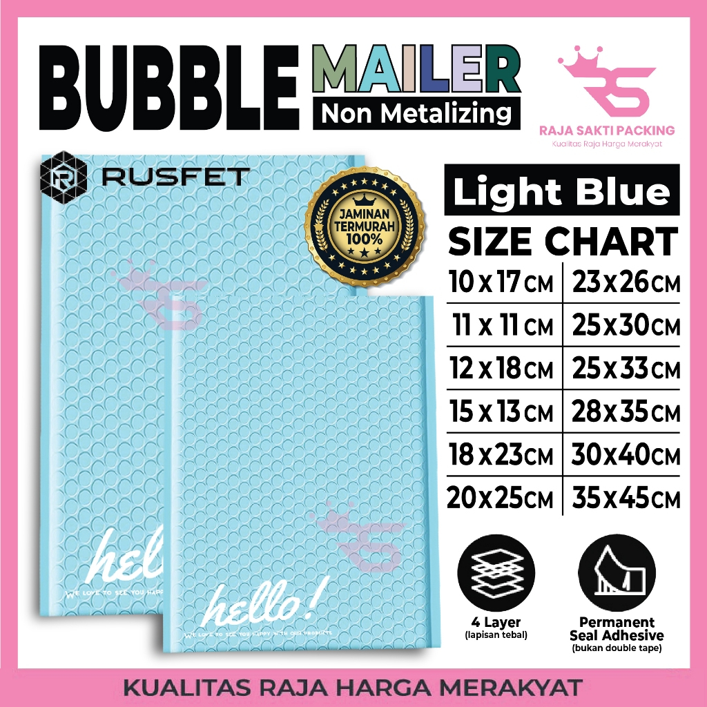 

Amplop Bubble Light Blue Grosir Bubble Mailer Security Bag Rusfet Amplop Bubble Biru Muda Premium Satuan Termurah