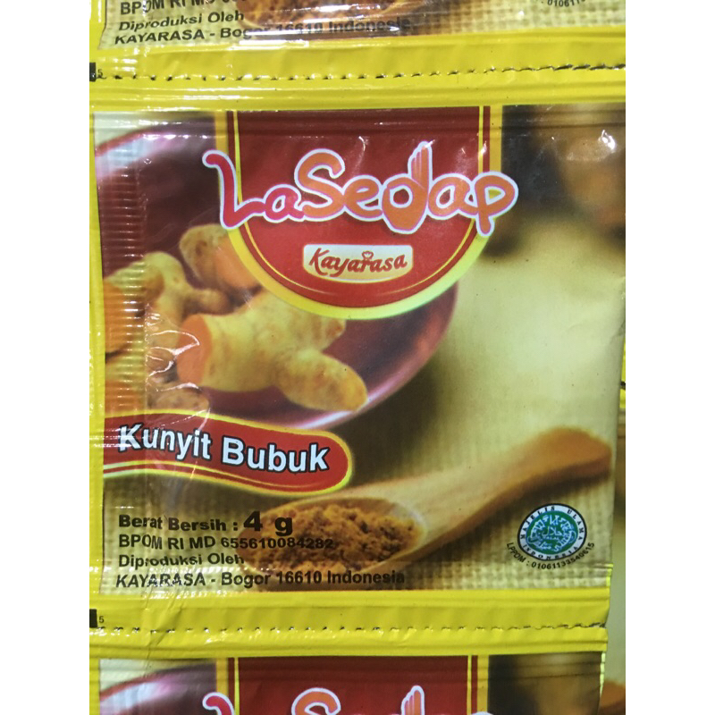 

Kunyit Bubuk merk La Sedap 4g Dijual 1 renceng isi 10pcs