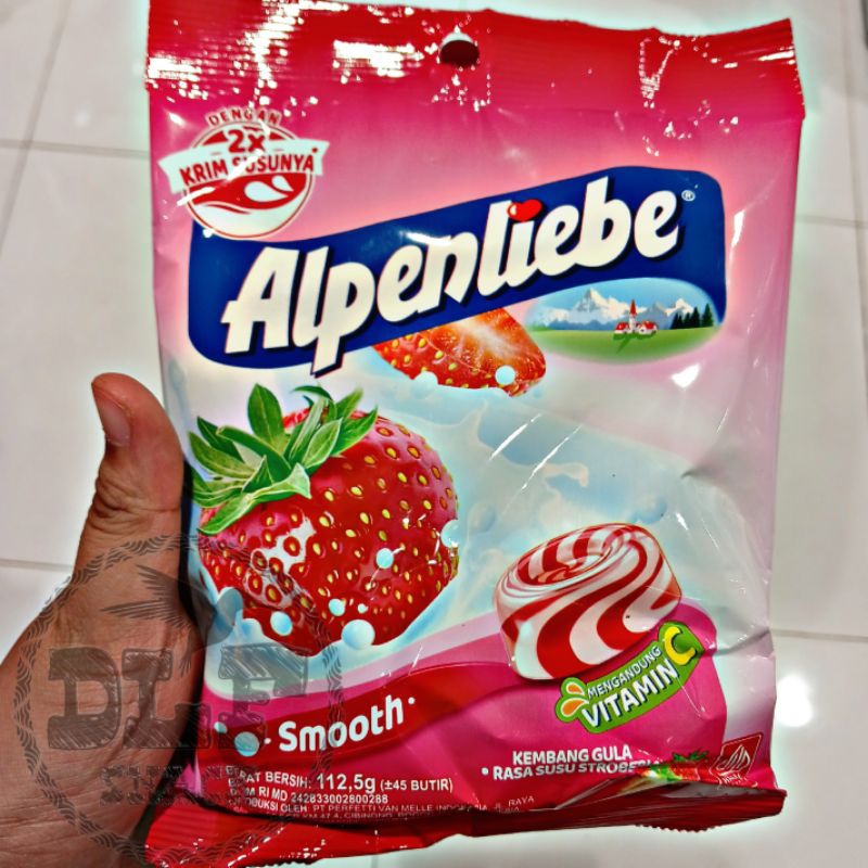 

alpenliebe alpenlibe strawberry 112.5g (±45butir)