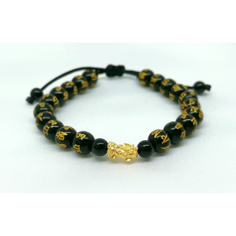 Gelang Emas Asli Naga 24K Hongkong 999% Tali Batu Oak