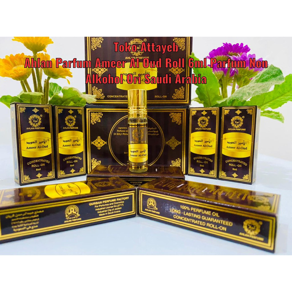 Ahlan Parfum Arab Ameer Al Oud Roll 6ml Parfume Original Non Alkohol