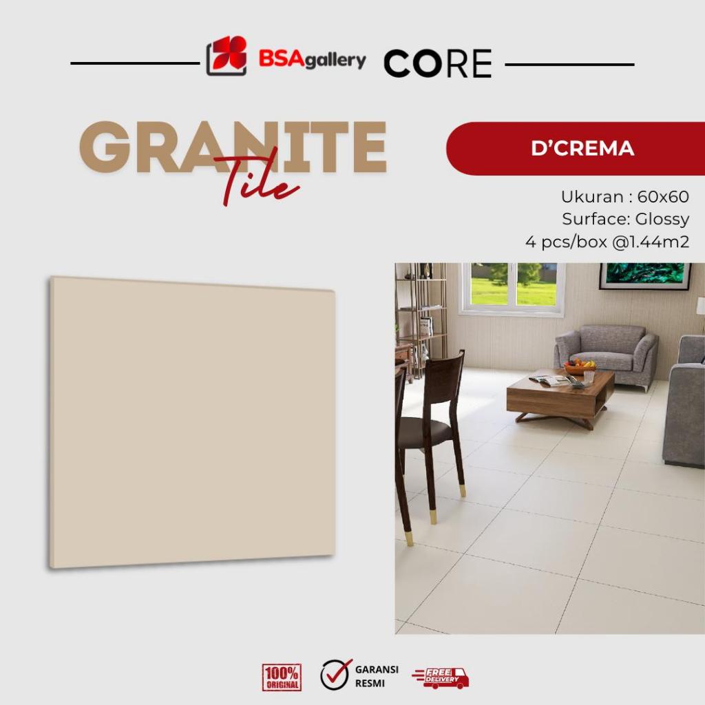 GRANIT LANTAI CREAM POLOS COVE 60X60 / GRANIT LANTAI KREM GLOSSY