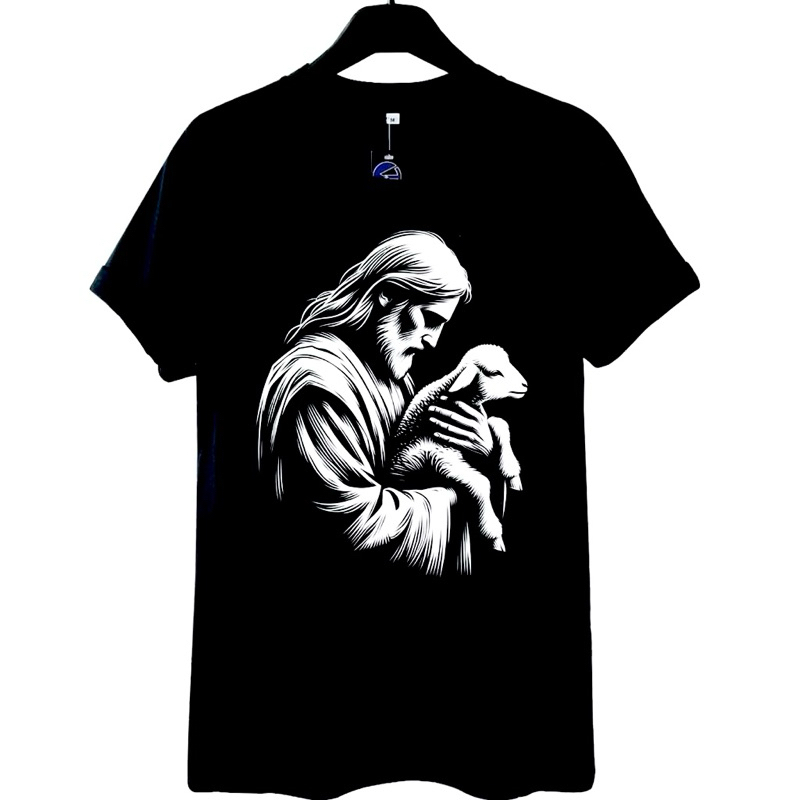 Kaos Rohani Tuhan Yesus & Anak Domba Size Dewasa S-XXXXL Big Size Jumbo Oversize & Size Anak 2-10tah