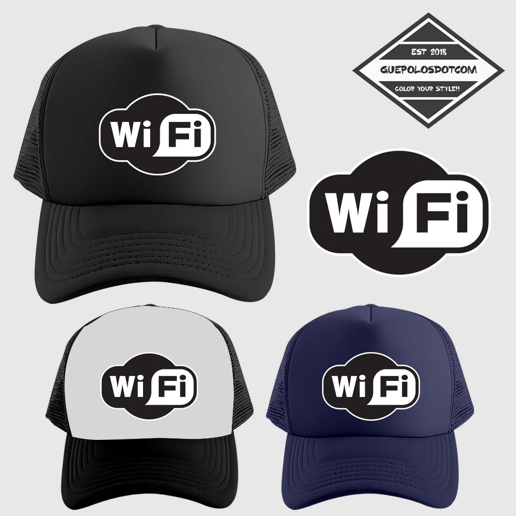 TOPI JARING TRUCKER LOGO WIFI - Topi jaring Wifi Keren - TOPI JARING WIFI Murah - GUEPOLOSDOTCOM