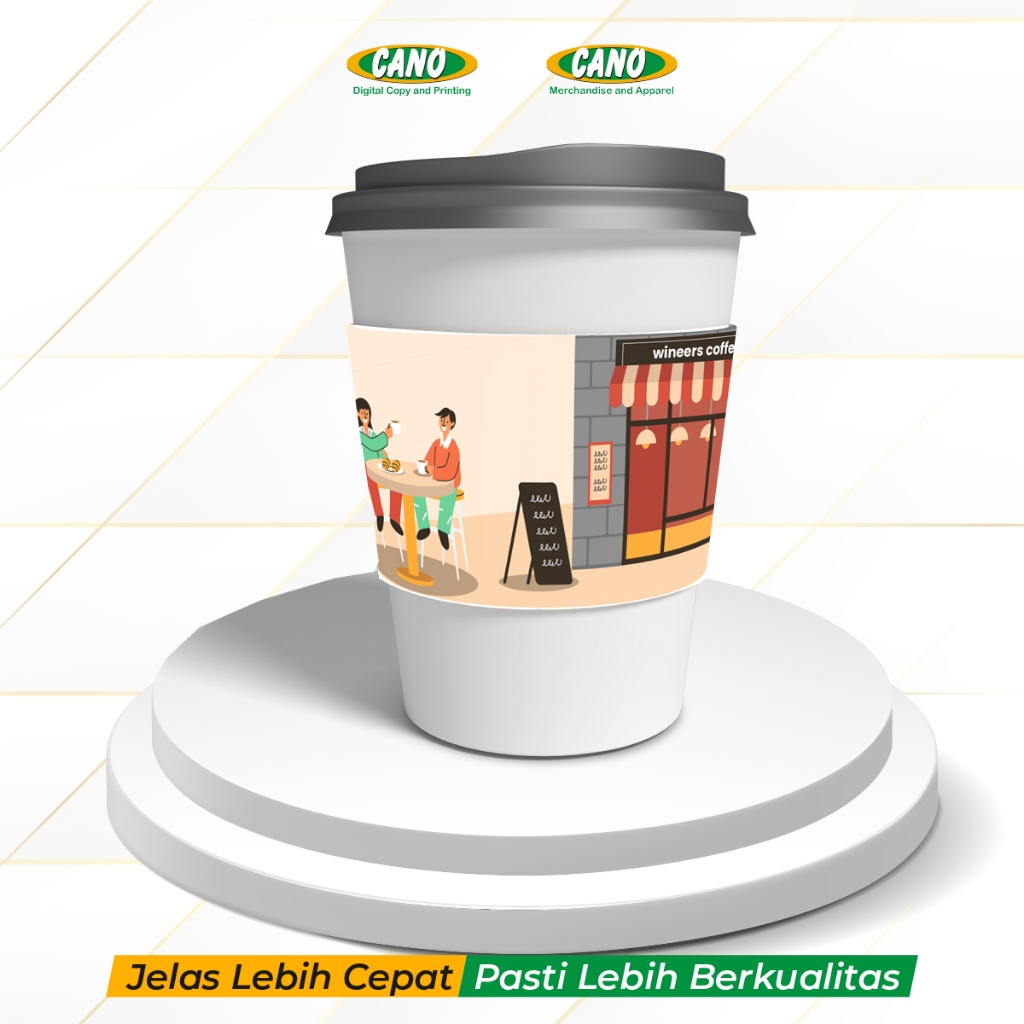 CANO Cup Sleeve Custom | Cup Sleeve Art Carton Linen Jepang Custom