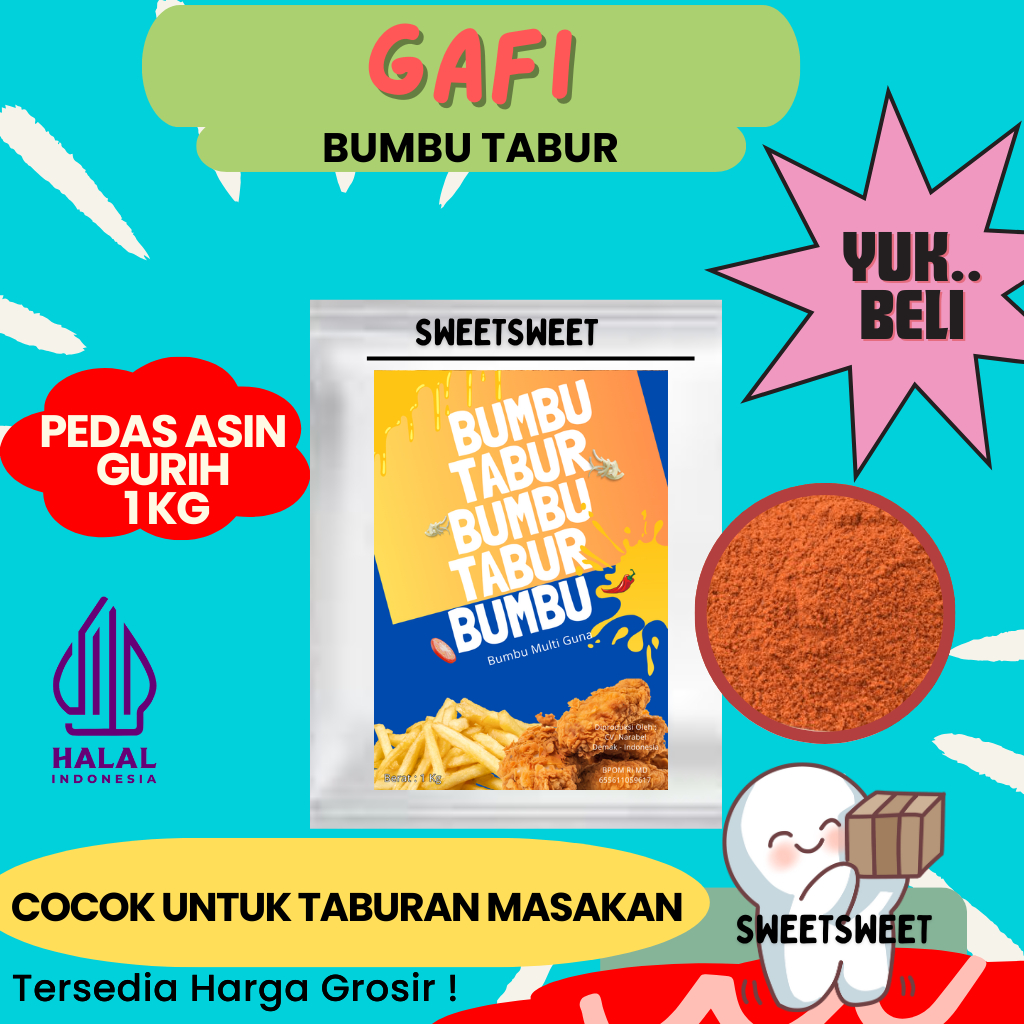 

Sweetsweet Bumbu Tabur Pedas Asin Gurih 1Kg | Bubuk Tabur Premium {BISA COD} {Lebih Murah Grosir}