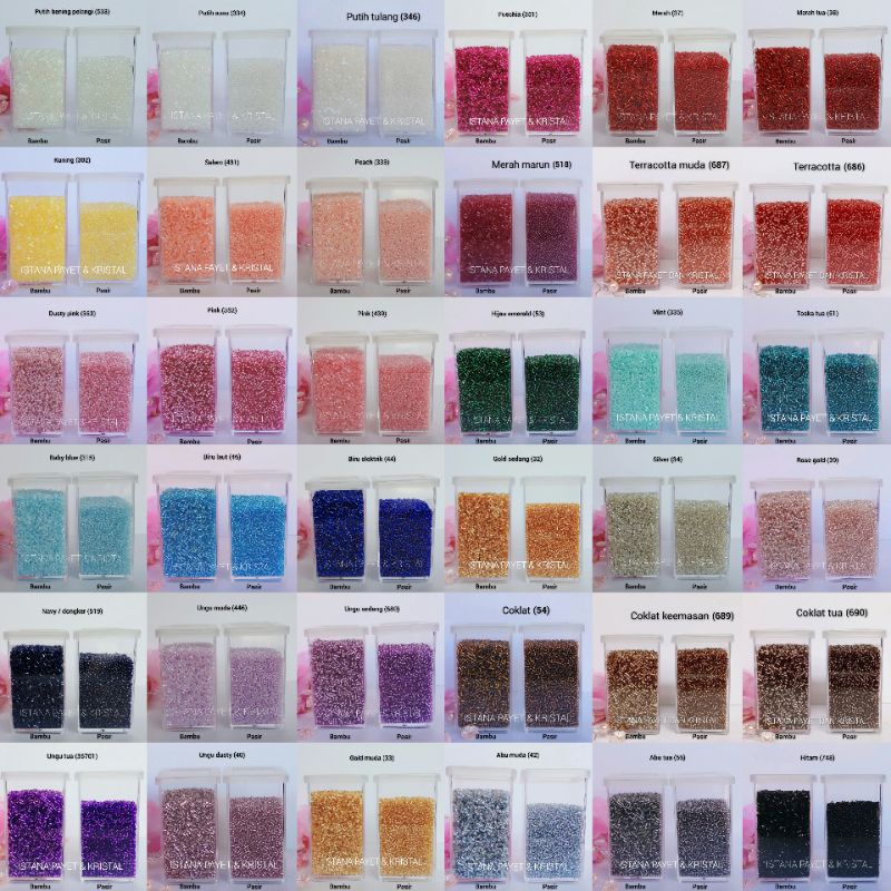 Partenzil Payet Jepang Mgb Kemasan 25 Gram (Bambu / Pasir) Putih, Krem, Kuning, M, Peach, Pink,