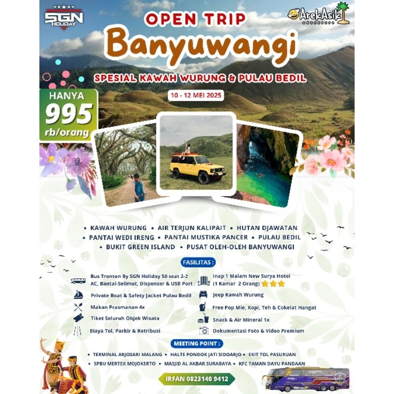 Open Trip Banyuwangi 3D1N start Jawa Timur