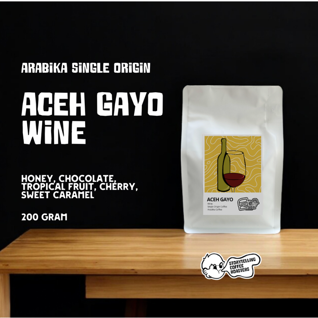 

Kopi Arabika Aceh Gayo Natural Wine 200 gram / Biji Bubuk Single Origin Roast Bean