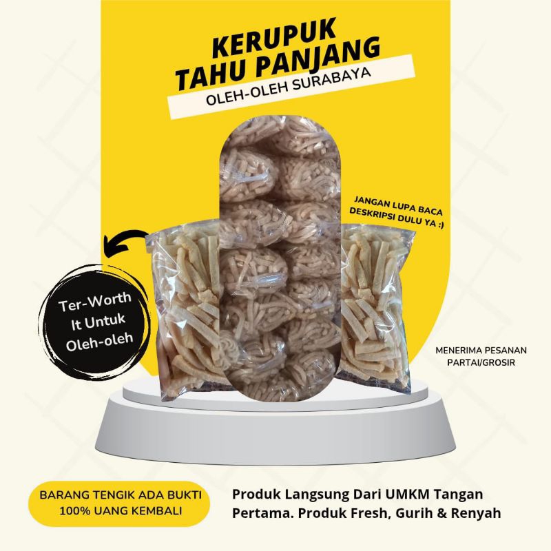 

Kerupuk Tahu 250 gramPanjang Gurih Khas Kenjeran Surabaya