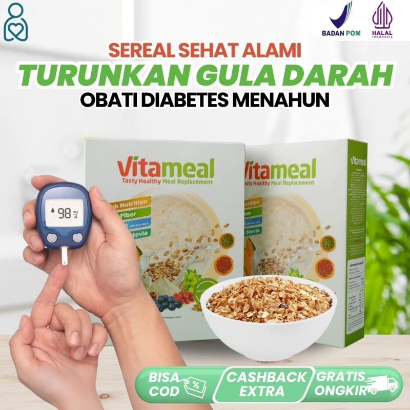 

Vitameal Sereal Sehat 3x Lebih Ampuh Mengatasi Gula Darah Tinggi Kolesterol & Diabetes Asli Vita Meal