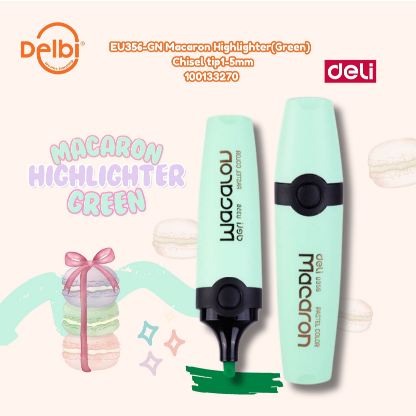 

DELI EU356-GN Macaron Highlighter(Green) Chisel tip1-5mm STABILO