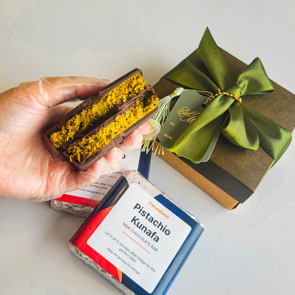 

Lebaran Hampers Eid Mubarak Kunafa Pistachio Brownies / Chocolate Dubai