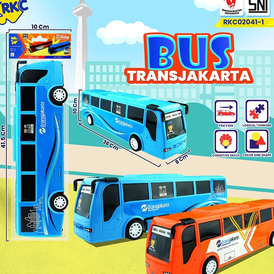 COD Mainan Anak Mobilan Bus Transjakarta Air Crew Sim Polisi Brimob Indonesia Pull Back Jumbo Miniat