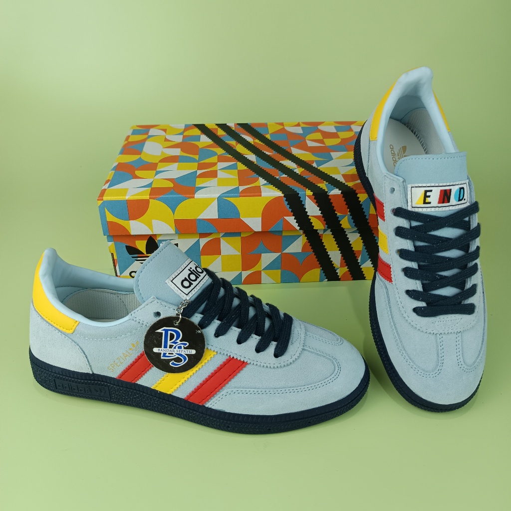Sepatu Adidas Spezial X END Bauhaus Blue Team Yellow Red SKU 'HP9390'