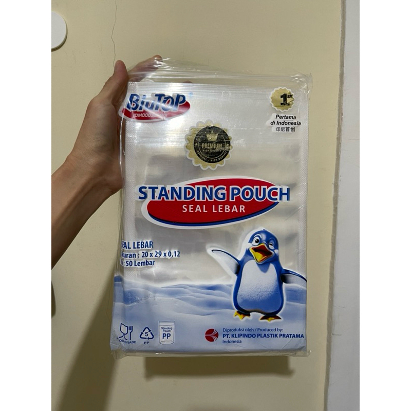 PREMIUM STANDING POUCH STP PLASTIK KLIP DOUBLE SEAL BIASA SEAL LEBAR SEAL SINGLE SEAL KEMASAN PLASTI