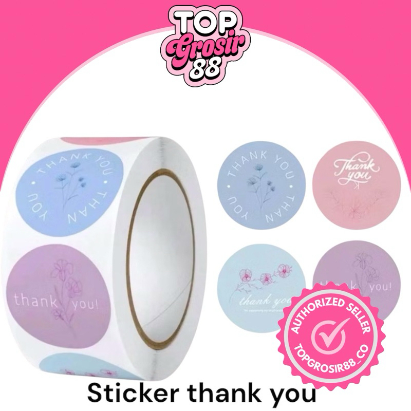 

Sticker Thank You | Stiker Terima Kasih | 500 Pcs / 1 Roll | Sticker Label Murah