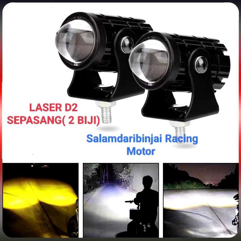 (2 PCS) D2 TEMBAK SOROT Lampu Laser D2 Lampu 2 Mode Warna Putih Kuning Lampu Tembak Laser D2 Lampu L