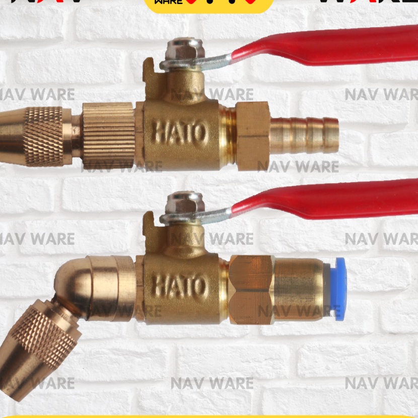 FG2 Kran Hato  Nozzle Kuningan 1 Lubang Lurus  Bengkok  Nepel 516 Inci  Slip Lock Selang PU 6mm 8mm 