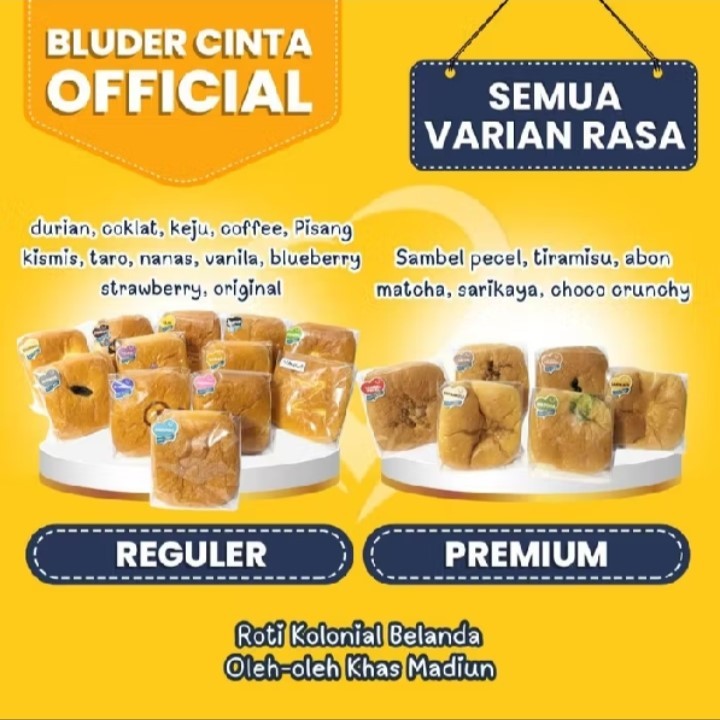 

Bluder Roti Cinta Madiun - Termurah Se-Indonesia, Oleh-Oleh Khas Bakery Asli