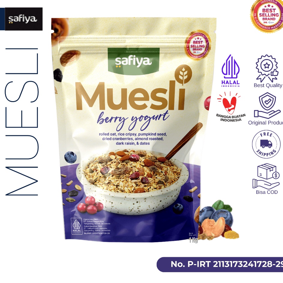 

Terbaru Safiya Muesli Berry Yogurt 1 Kg Sereal With Almond Premium