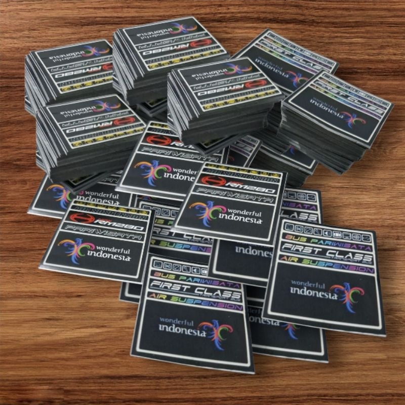 Stiker accesoris miniatur bus pariwisata