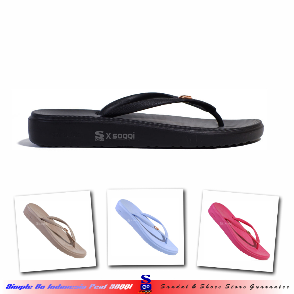 Ando Ivy Sendal Wedges Japit Pylon Ringan Wanita Original Sandal Jepit Cewek Dewasa Kekinian 36-40