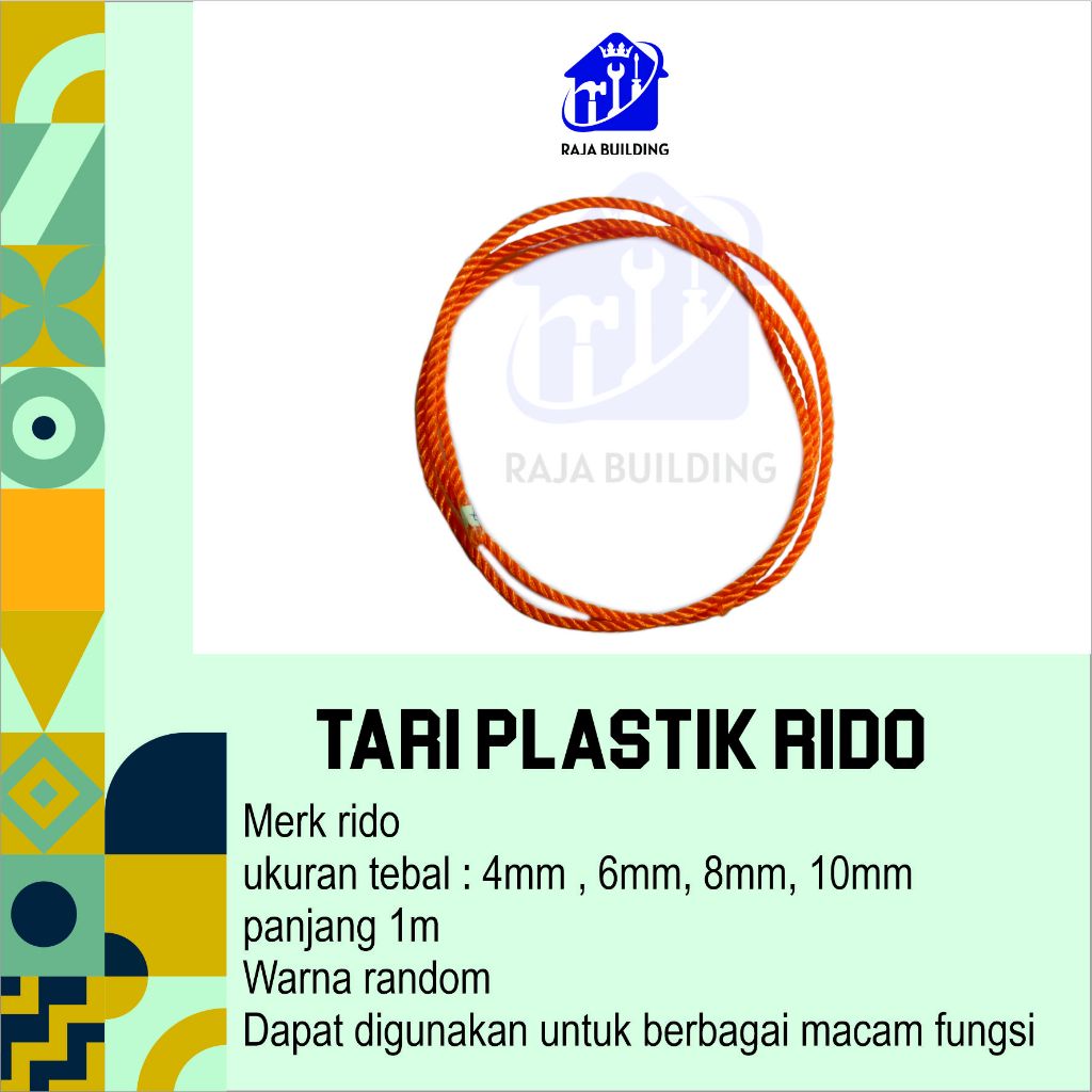 Tali Plastik Rido meteran / Tali Plastik / Tali Sintetis / Tali Anyaman Plastik / tali tambang