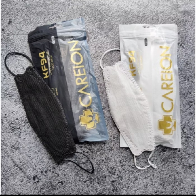 Masker Hijab 10pcs Careion Masker KF94 Masker Hijab Warna Putih & Hitam