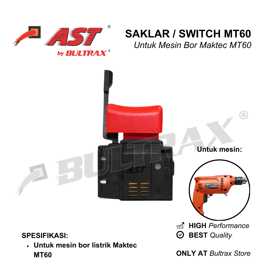 AST Switch MT60 / MT603 / HP1630 untuk Mesin Bor Listrik Maktec Makita / Saklar Electric Drill
