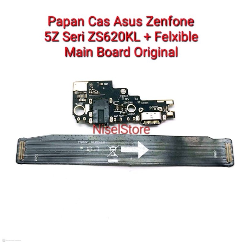 Papan Cas Konektor Asus Zenfone 5Z Seri ZS620KL + Felxible Main Board Original