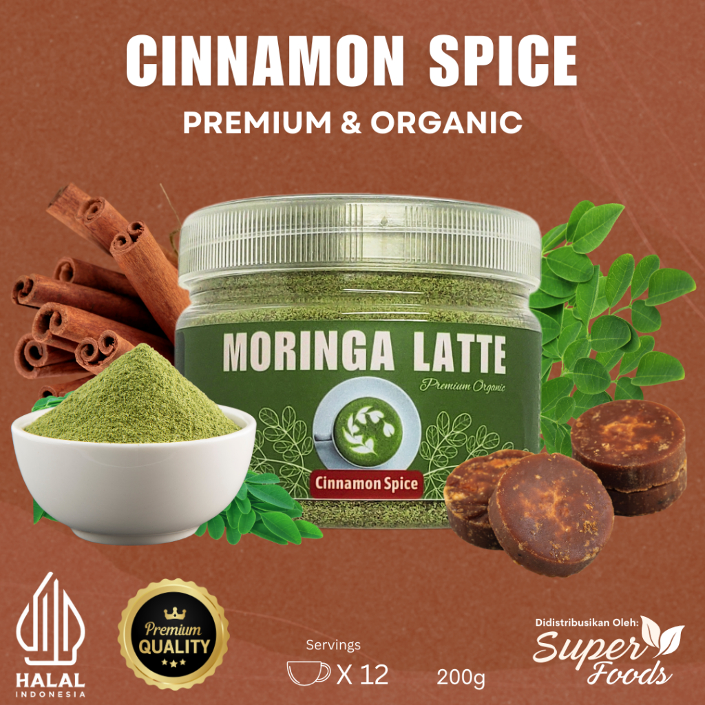 

Moringa Latte Superfoods [CINNAMON SPICE] 200gram (organik)(kelor)(PREMIUM)