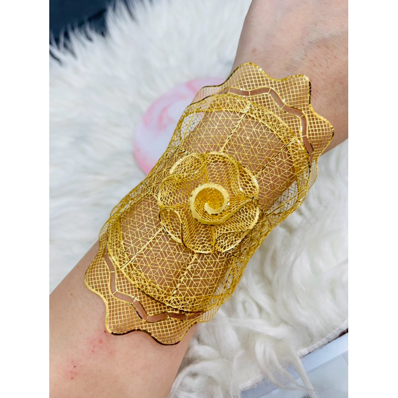 gelang bunga kerawang mewah elegant emas asli kadar 700