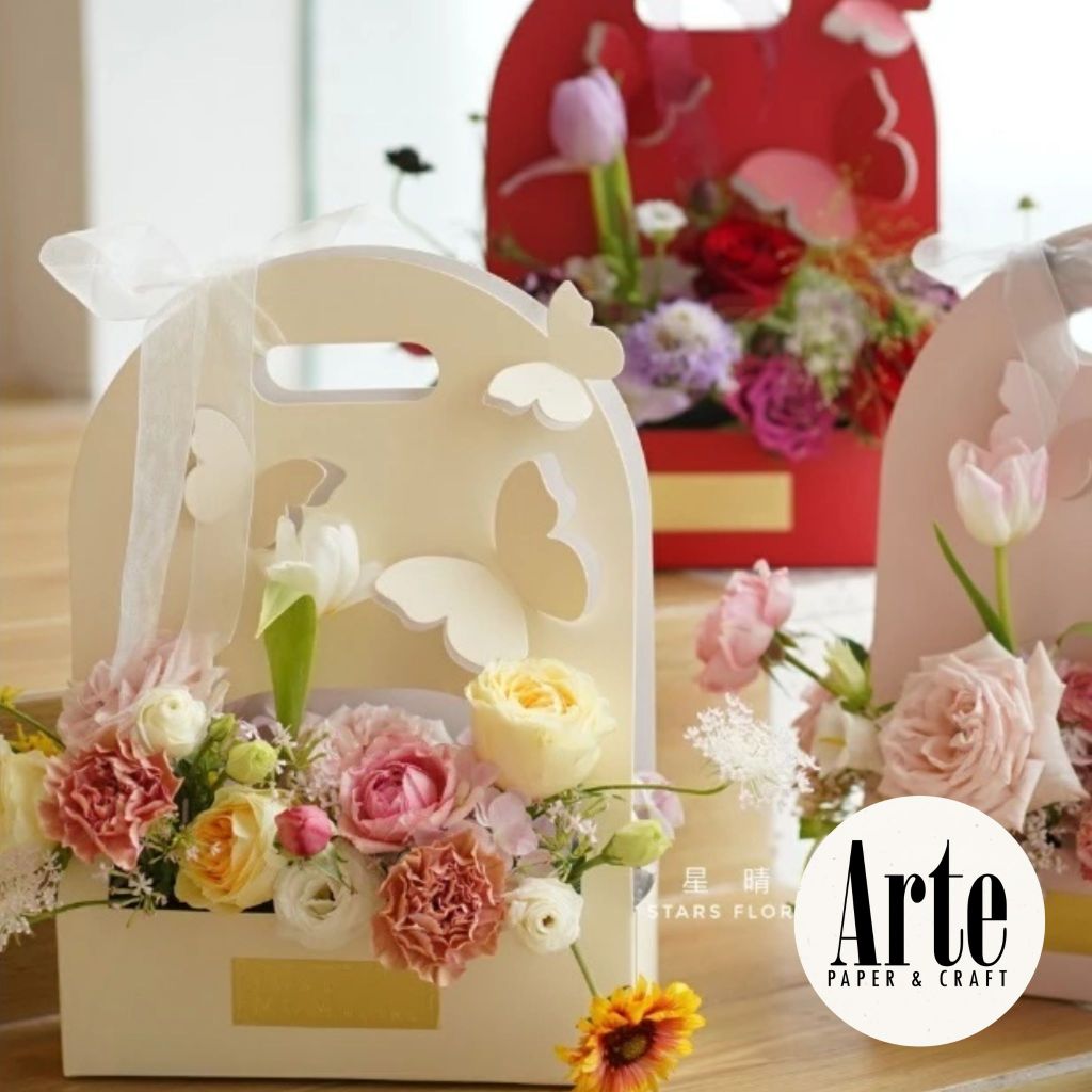 

ARTE Butterfly Florist Bag | Flower Box | Kotak Tenteng Bunga | Tas Bunga | Kotak Bunga Kupu Kupu | Handy Bag Florist | P.BFB