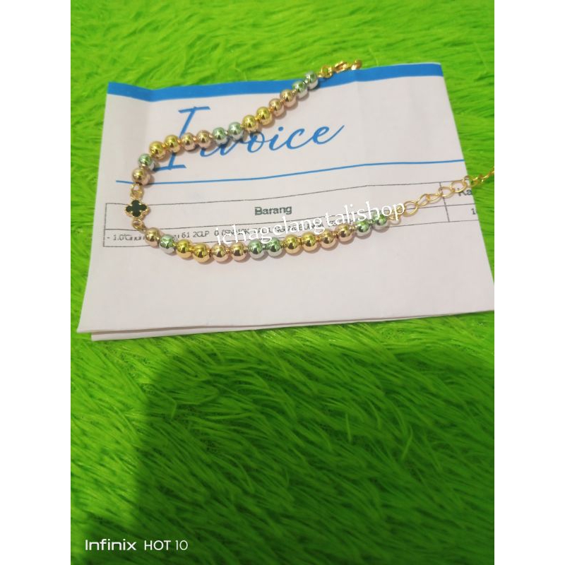 gelang bola variasi clover hitam 0, 2 gram Semar nusantara